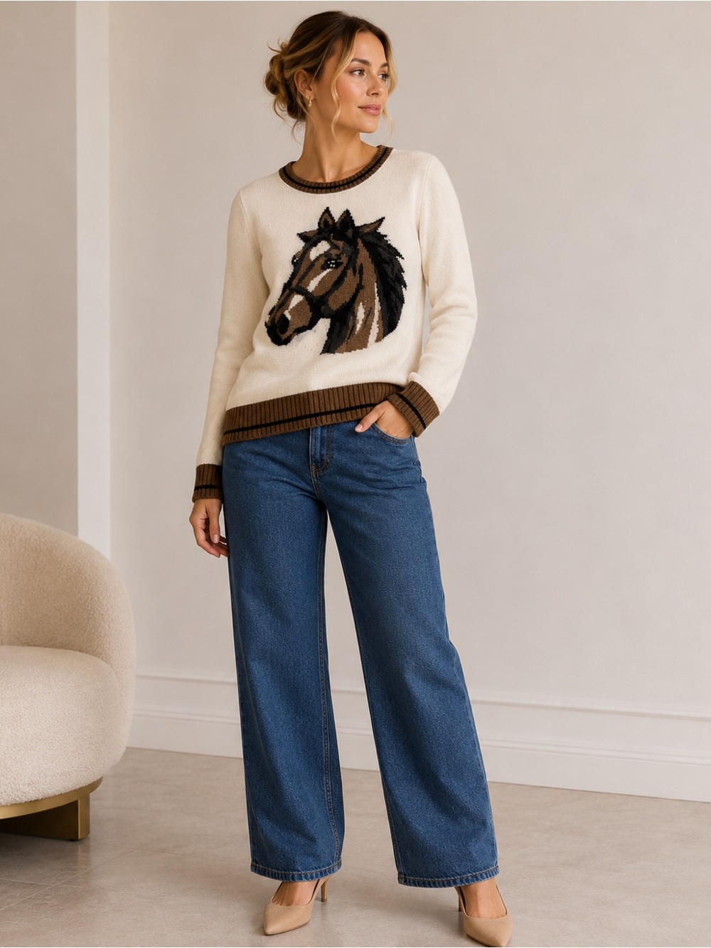 Belldini Wide Leg Jeans in Denim Blue small
